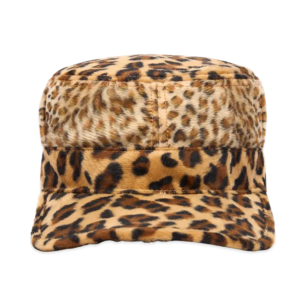 DENIM TEARS Faux Fur Leopard Print Cap "Multi"