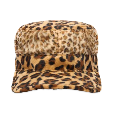 DENIM TEARS Faux Fur Leopard Print Cap "Multi"