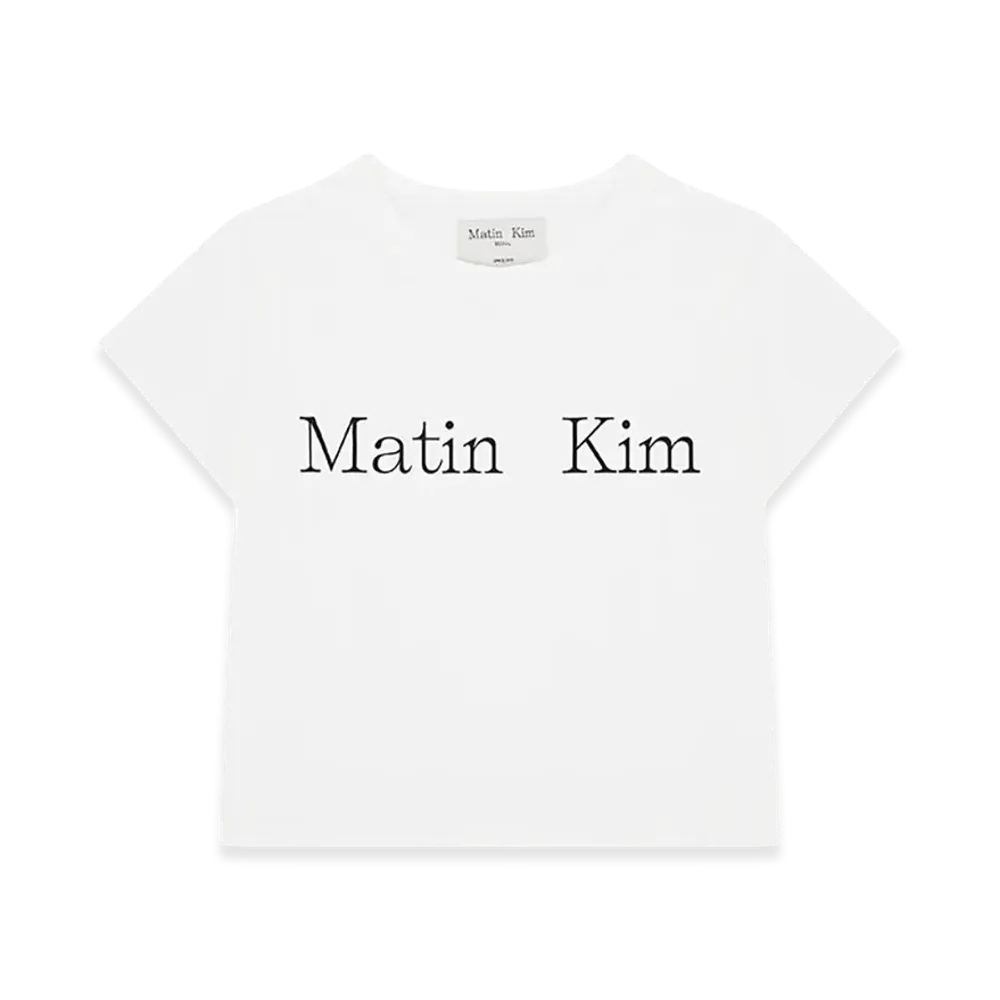 Matin Kim Women's Logo Cut Crop Top T-Shirt "White"