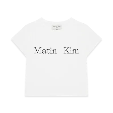 Matin Kim Women's Logo Cut Crop Top T-Shirt "White"