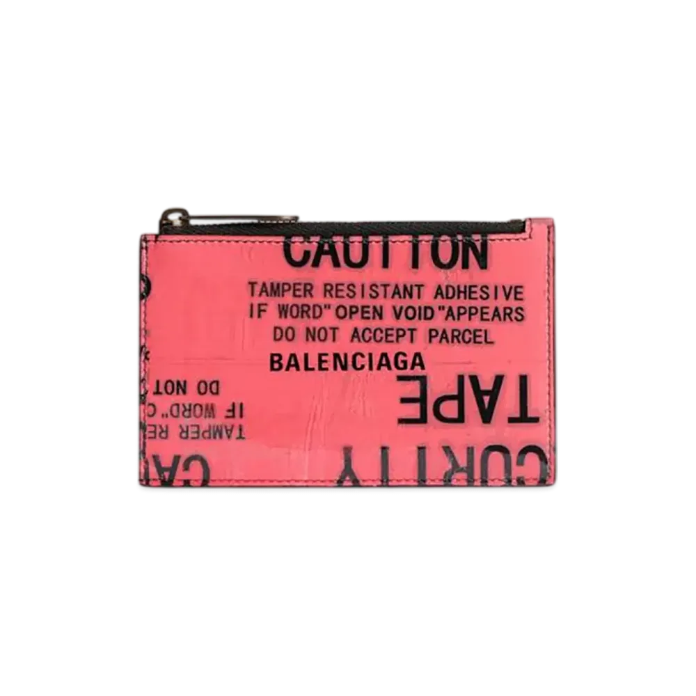BALENCIAGA Tape Type Long Coin & Card Holder "Black/Red"