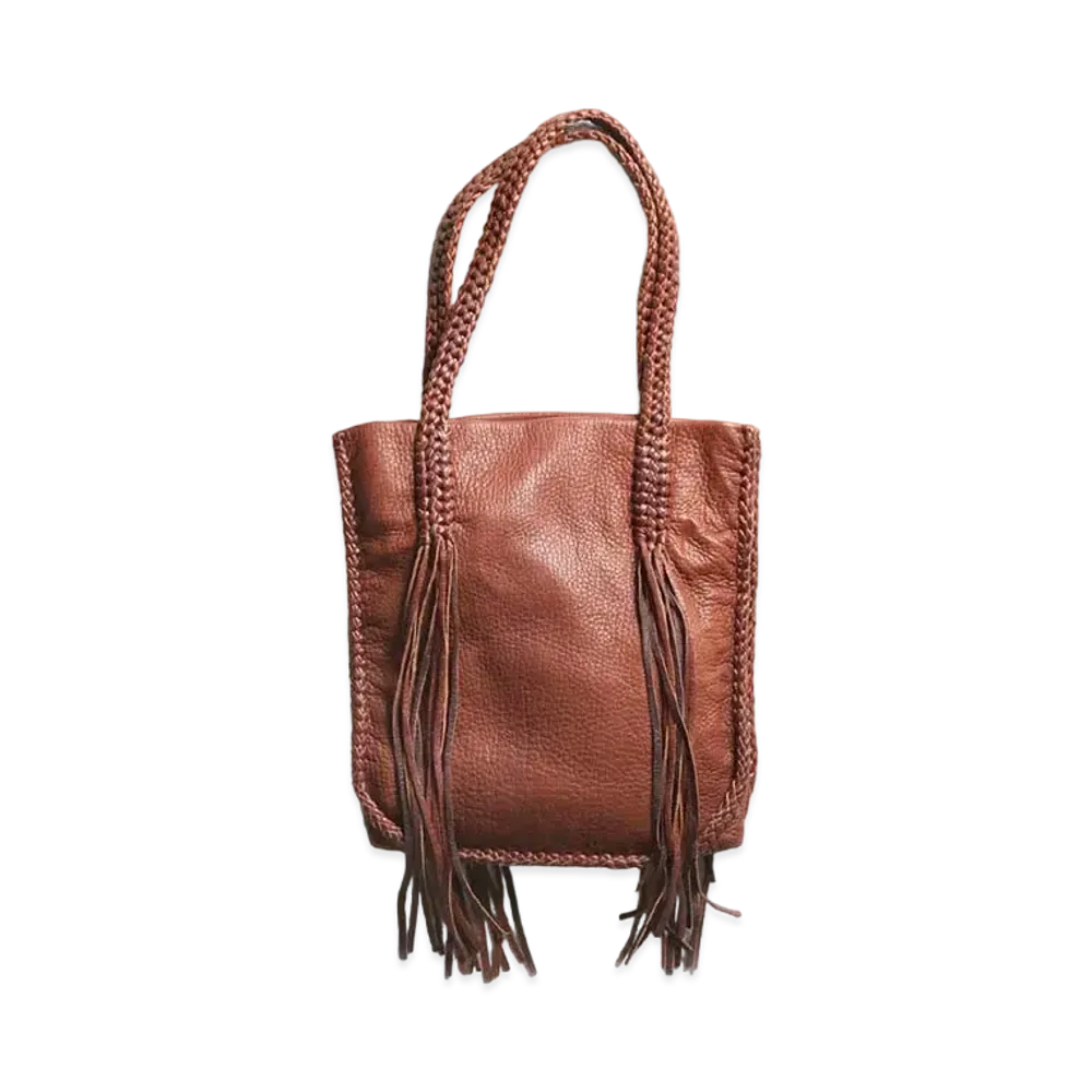Needles DEER BRAIDED TOTE "Brown"
