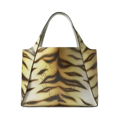 STELLA McCARTNEY Stella Logo Tiger Stripe Tote Bag "Ivory"