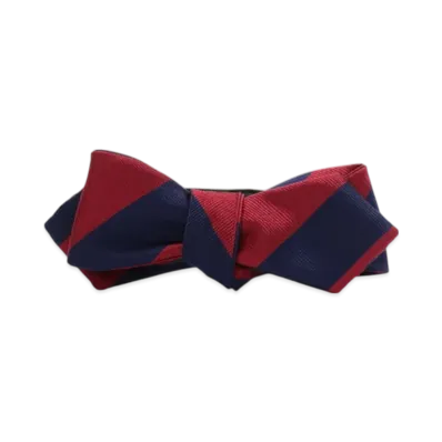 BEAMS Silk Bow Tie Regimental Stripe "Wine"