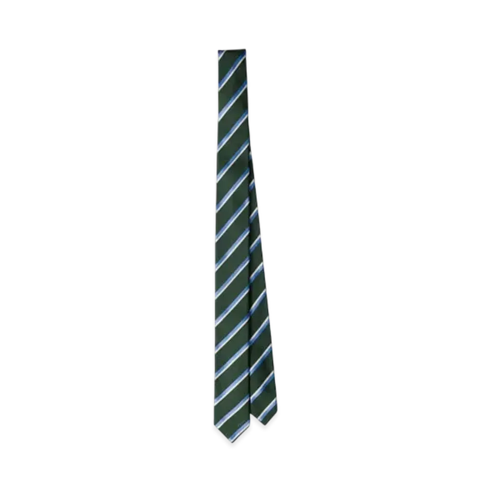 PRADA Silk Tie "Dark Green/Light Blue"
