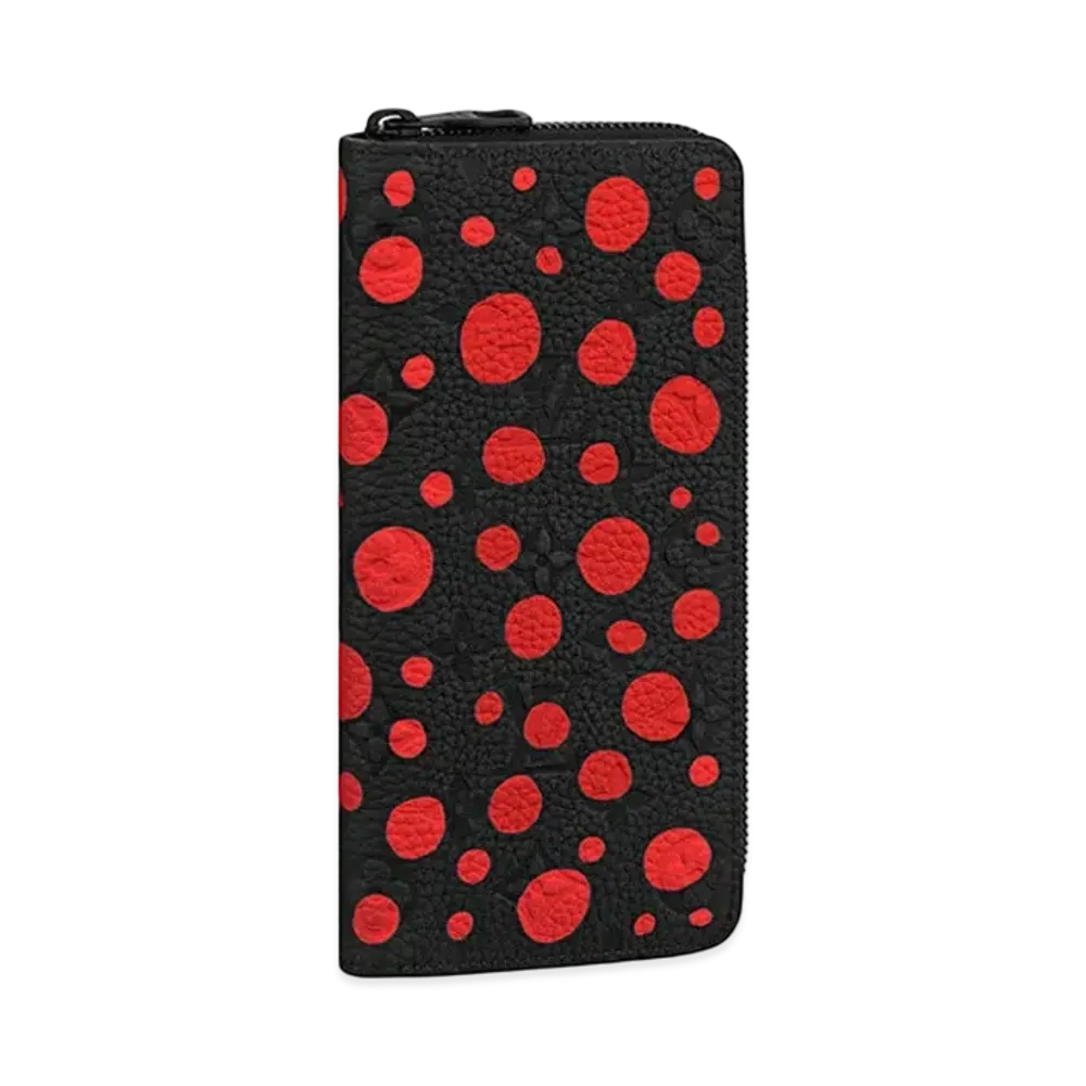 Louis Vuitton x Yayoi Kusama Zippy Wallet Vertical Taurillon Monogram Leather Infinity Dots Japan Exclusive "Noir"
