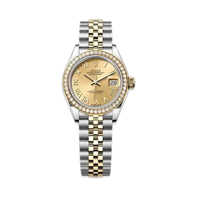 ROLEX Lady-Datejust 28mm Oystersteel & Yellow Gold Diamond 279383RBR "Champagne-colour"