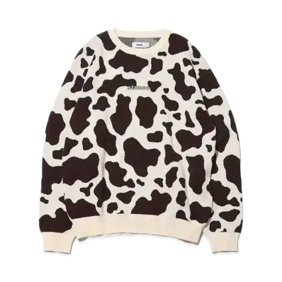 atmos Embroidery Classic Logo Knit Sweater "Cow"