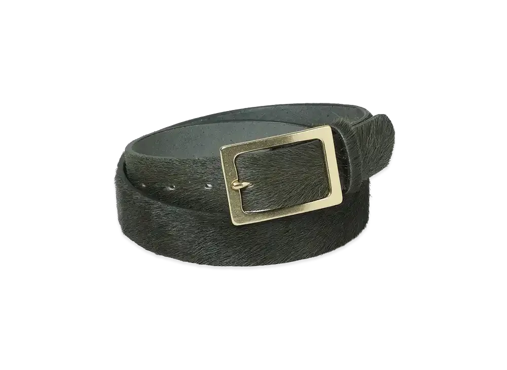 NEIGHBORHOOD Hair-On Leather Belt "Green"