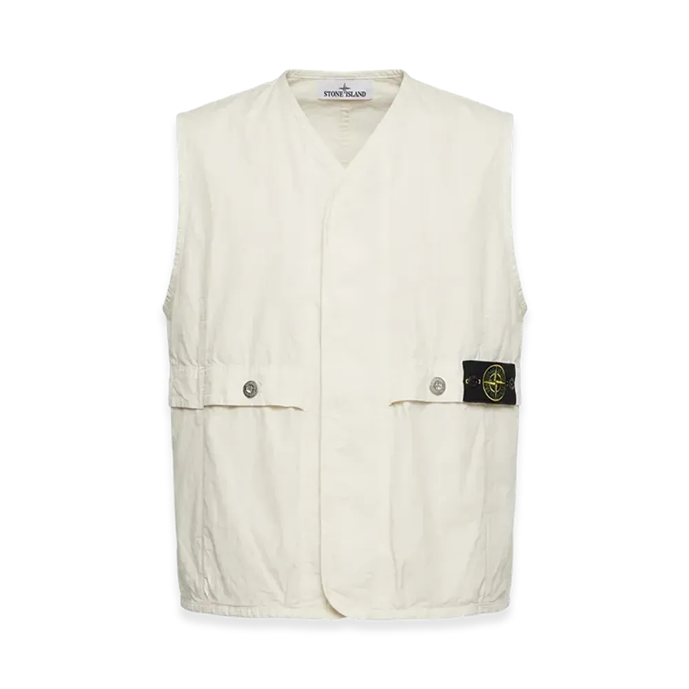 Stone Island Vests with Logo "White"