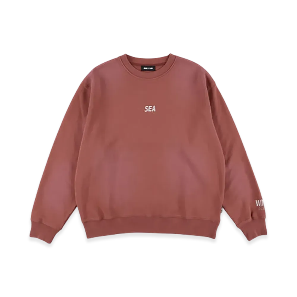 WIND AND SEA Sulfur Dyeing Logo Crewneck Sweatshirt "Red"