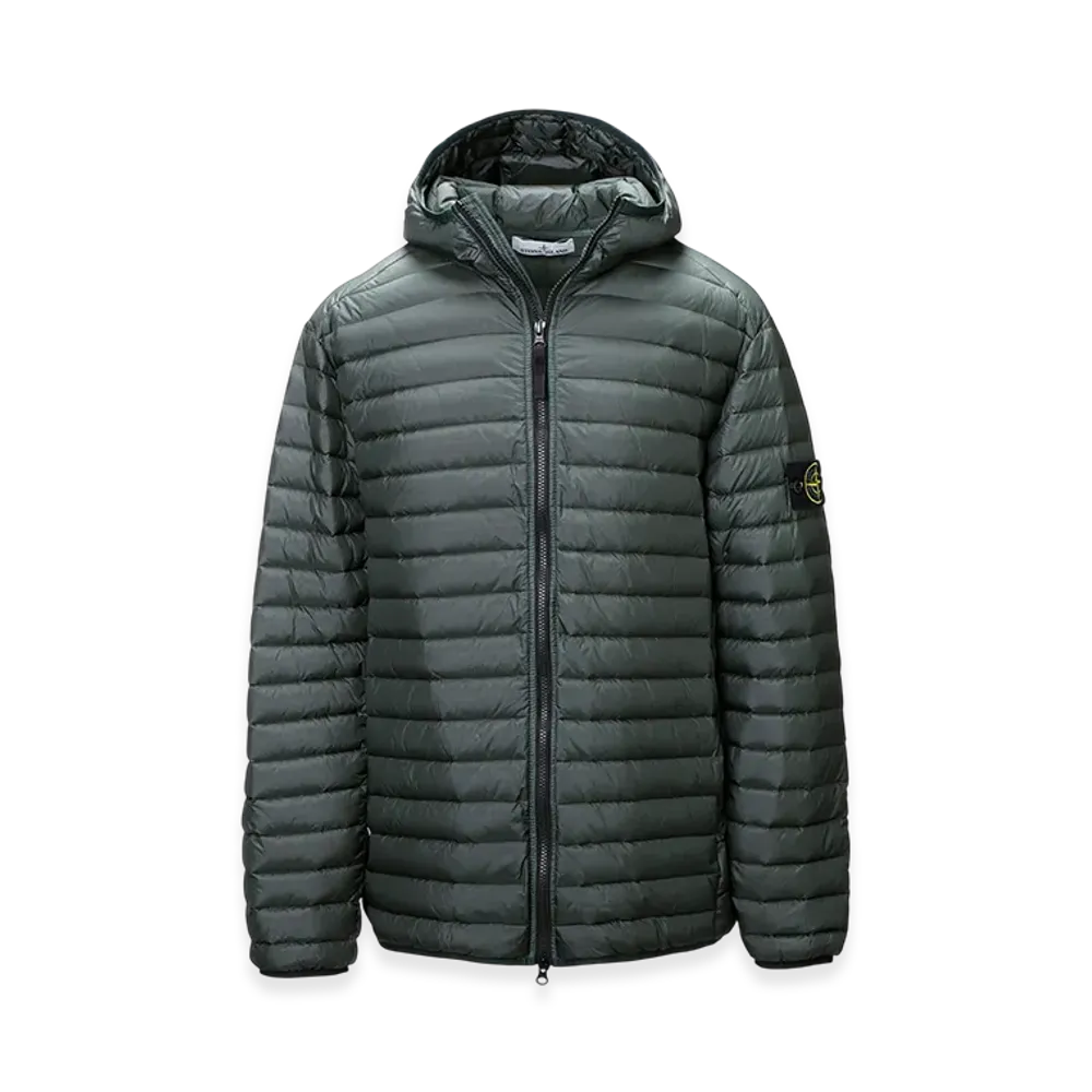 Stone Island Down Jacket 40324 Loom Woven Chambers Nylon Down Packable "Petrolgreen"