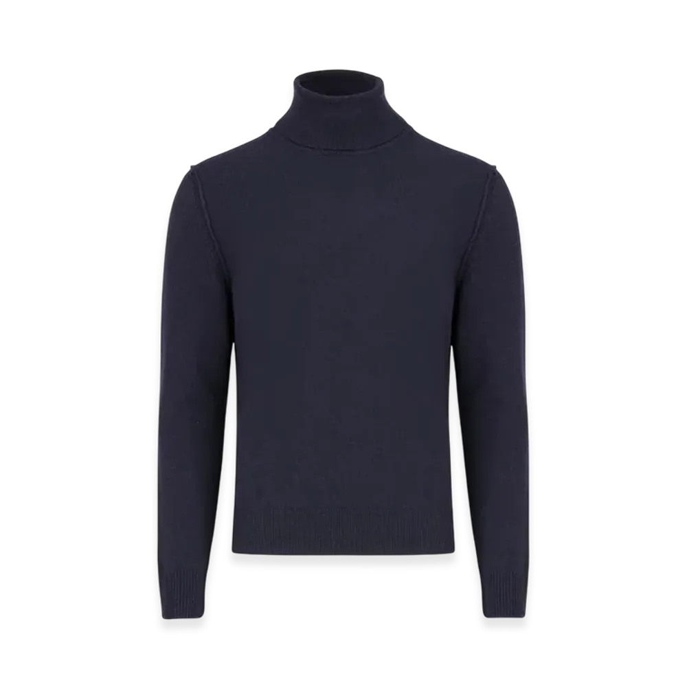 Maison Margiela Cashmere High-Neck Sweater "Dark Blue"