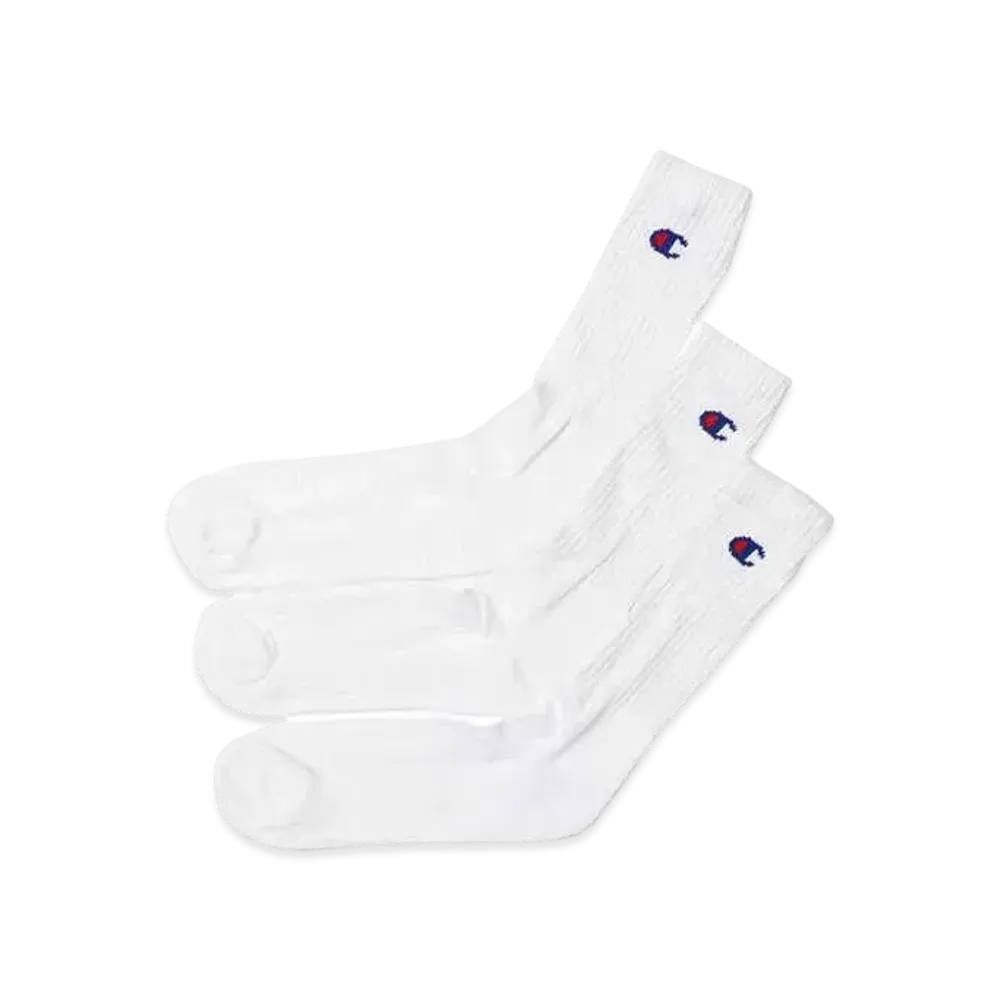 Champion 3 Pairs Full Length Socks (Half Pile) "White"