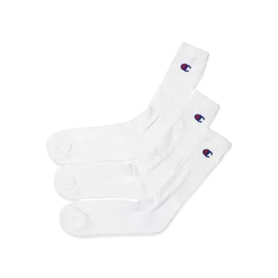 Champion 3 Pairs Full Length Socks (Half Pile) "White"