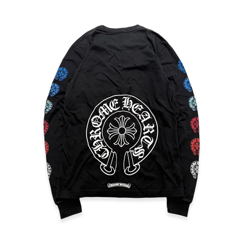 Chrome Hearts Multicolor Horseshoe Logo L/S T-Shirt "Black"