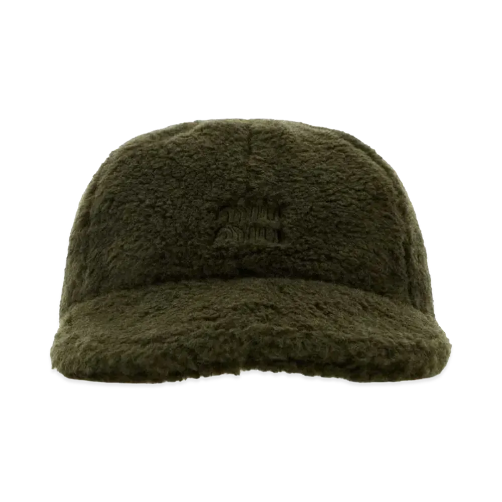 MIU MIU Women's Pile Baseball Cap "Olive Green"