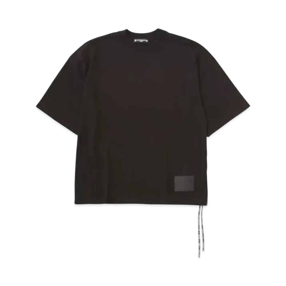 mastermind WORLD Boxy Leather Patch Tee "Black"