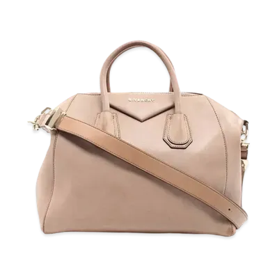 GIVENCHY Antigona Leather 2Way Boston Bag "Beige"