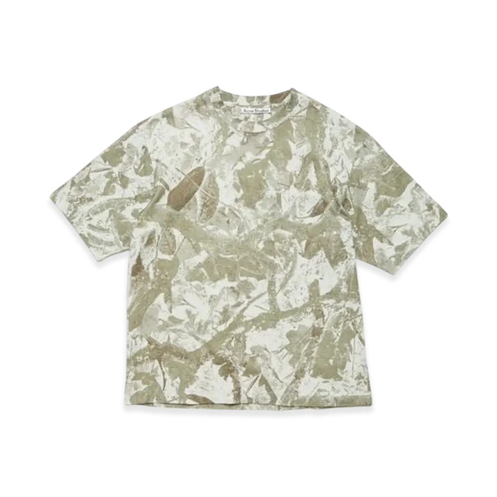 Acne Studios Crew Neck T-Shirt Relaxed Unisex Fit "Concrete Grey Camo"