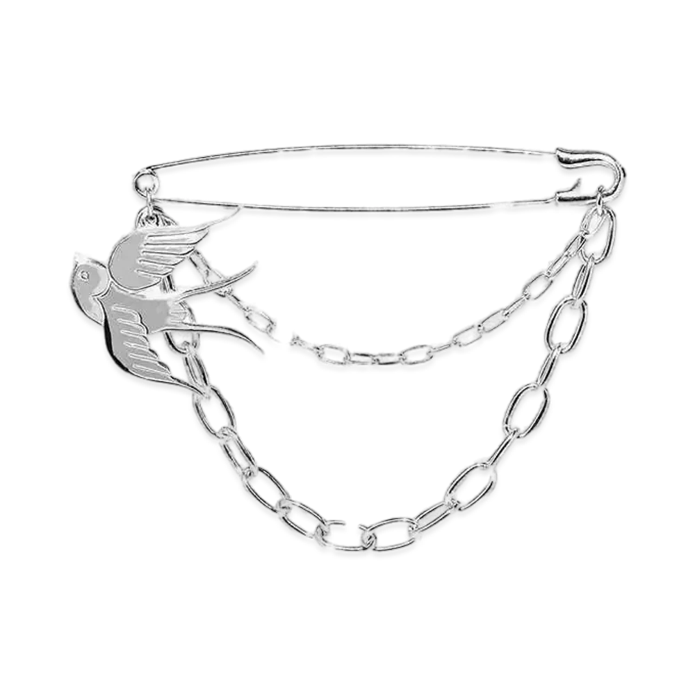 Needles Swallow Lapel Pin "Silver"