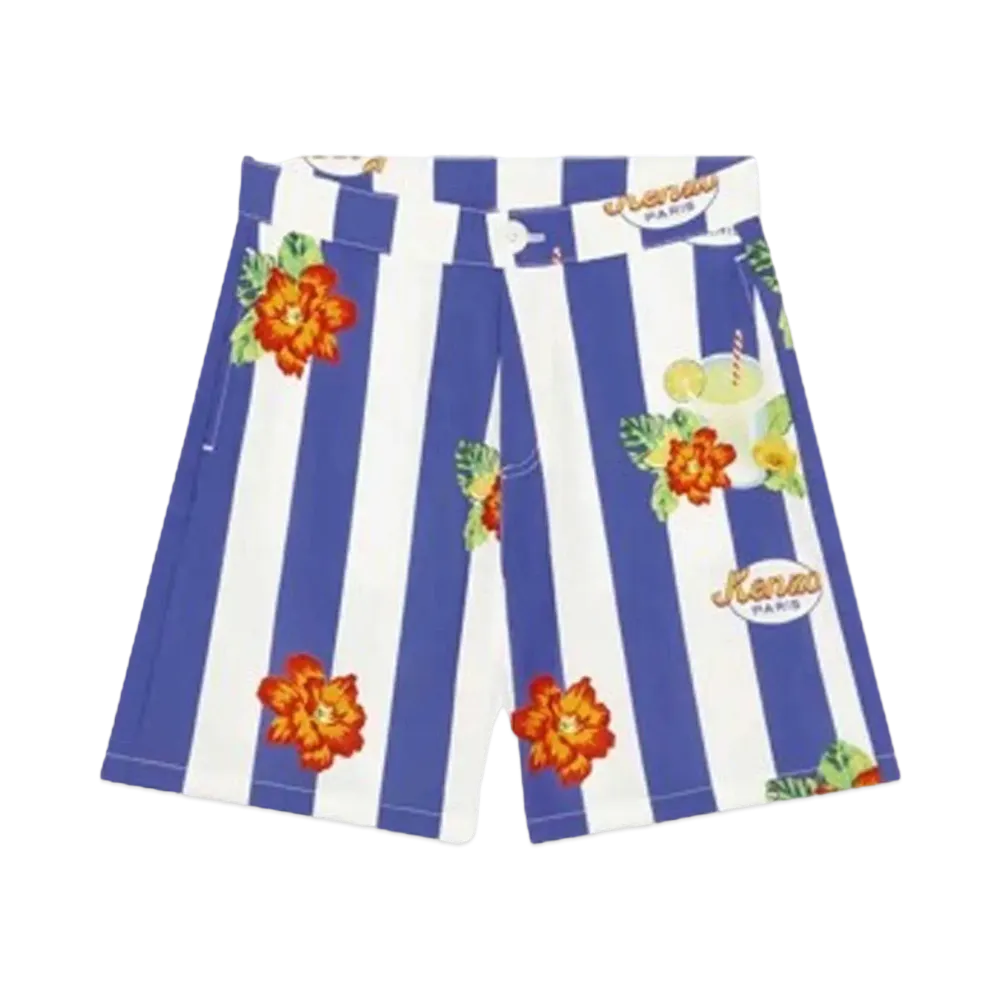 KENZO Cotton Bermuda Short Pants "Electric Blue"