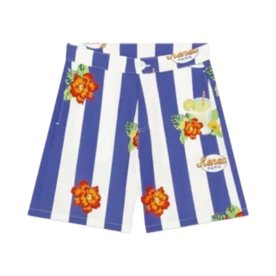 KENZO Cotton Bermuda Short Pants "Electric Blue"