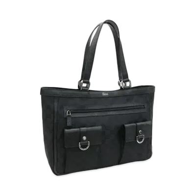 GUCCI GG Nylon Canvas Tote Bag "Black"