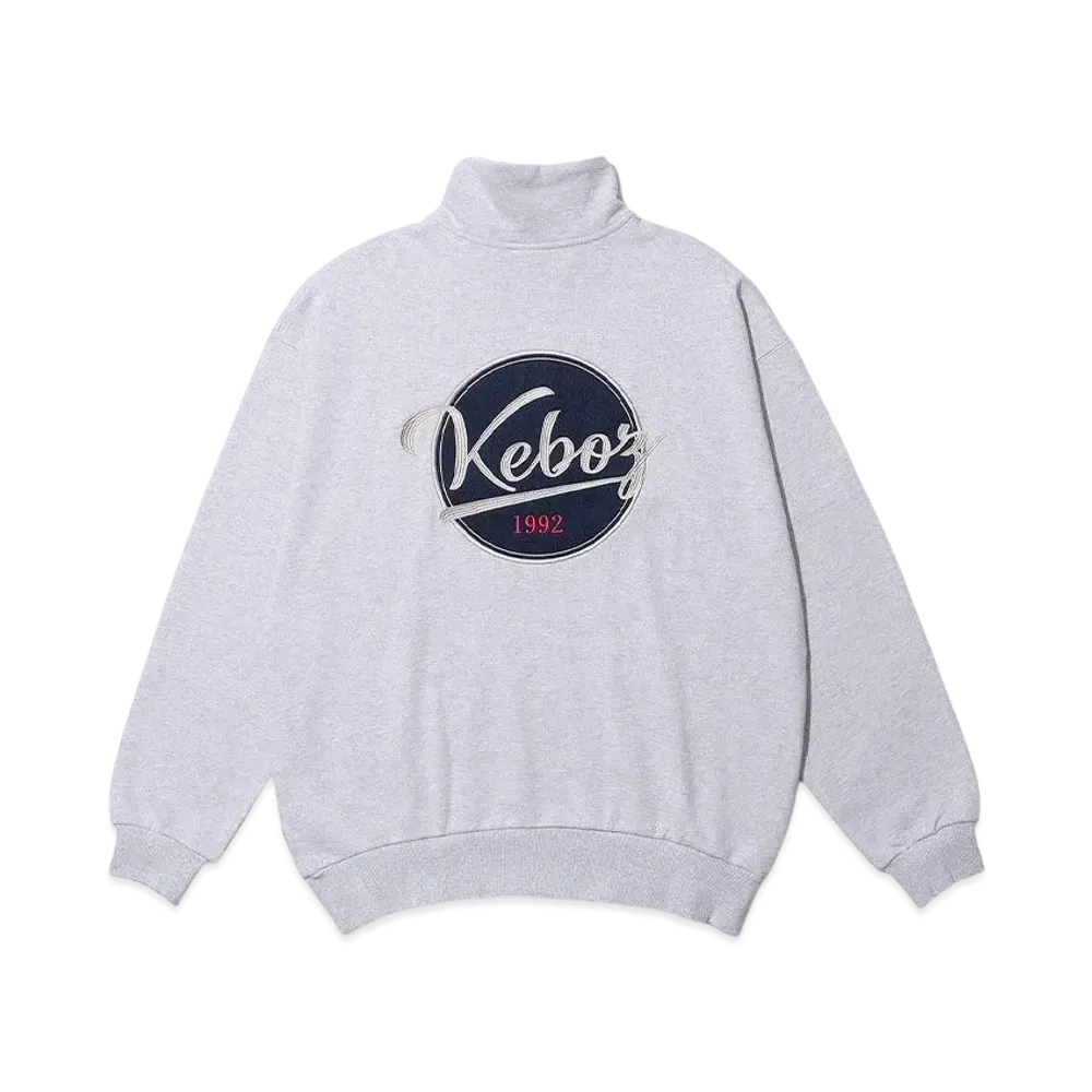 KEBOZ Bb Logo Half Zip Sweat Pullover "Gray"
