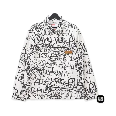 Supreme x COMME des GARCONS SHIRT Painted Canvas Chore Coat "White"