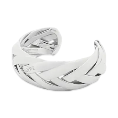 LOEWE Braided Cuffs Large "Silver"