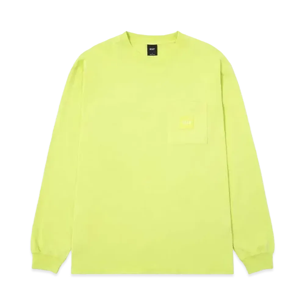 HUF Spring 24 Od Box Logo Pocket Ls Tee "Hot Lime"