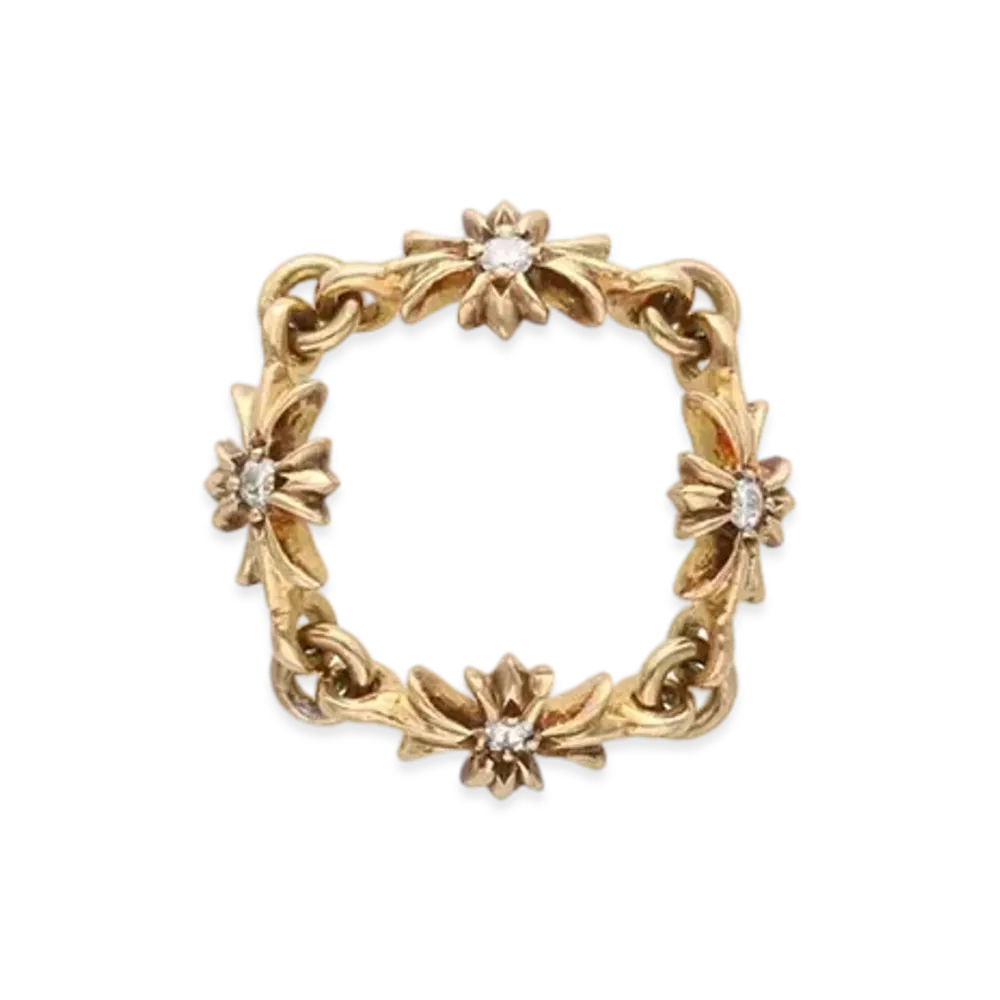Chrome Hearts 22K Tiny E CH Plus Diamond Ring "Yellow Gold"