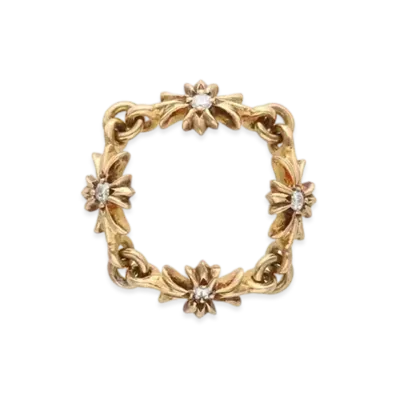 Chrome Hearts 22K Tiny E CH Plus Diamond Ring "Yellow Gold"