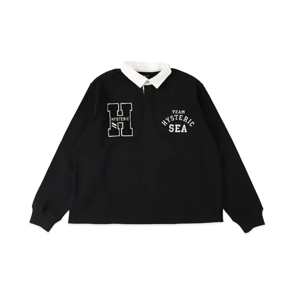 WIND AND SEA x HYSTERIC GLAMOUR Rugby Shirt "Black"
