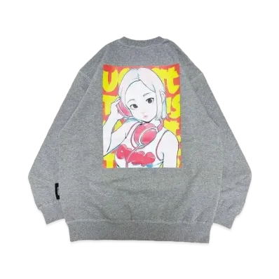 MFC STORE x over print x DJ SODA Ver. Cotoh Crewneck "Gray/Orange"