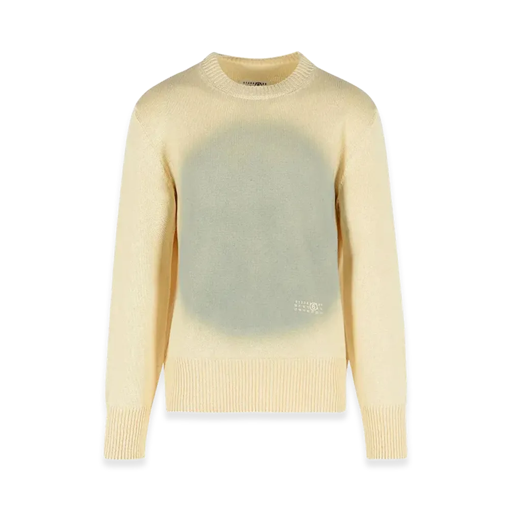 MM6 Maison Margiela Knitwear Crew-Neck With Gray Print "Yellow"