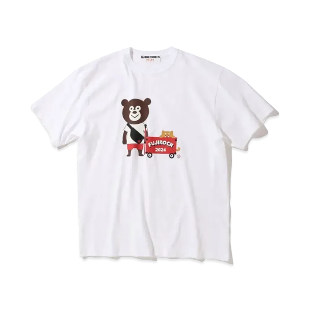 FUJI ROCK FESTIVAL'24 x BEAMS The Wonderful! Design Works. Carry Cart Bear T-shirt "White"