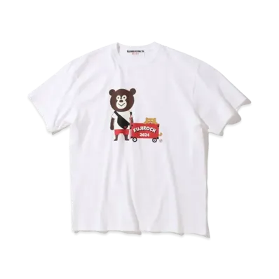 FUJI ROCK FESTIVAL'24 x BEAMS The Wonderful! Design Works. Carry Cart Bear T-shirt "White"