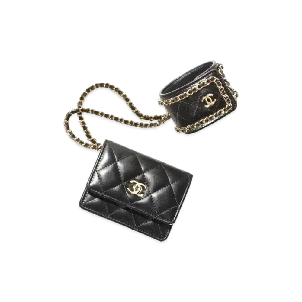 CHANEL Flap Card Case Lambskin "Black"