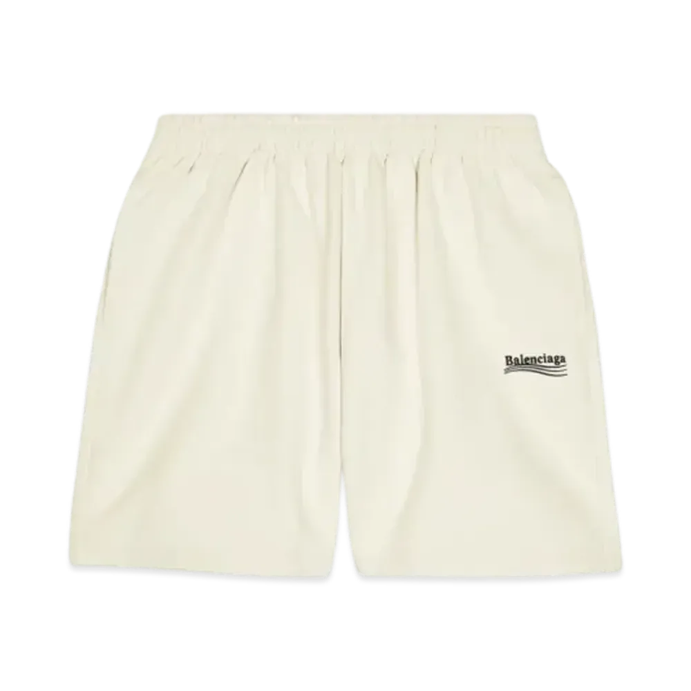 BALENCIAGA Men's Political Campaign Sweat Shorts "Beige"