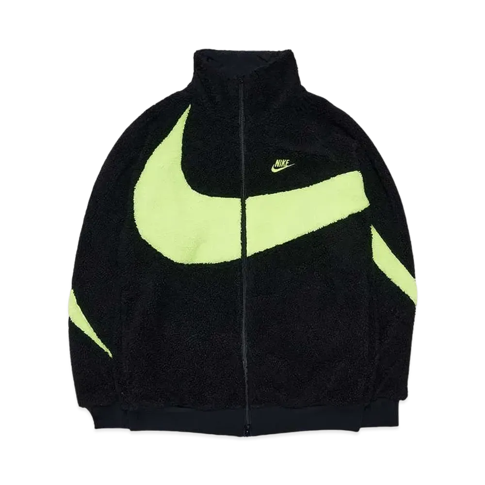 Nike Big Swoosh Reversible Boa Jacket"Black Neon"