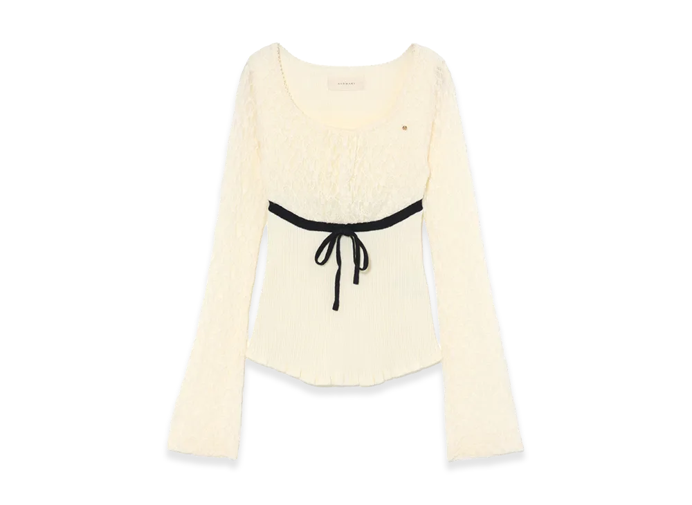 ANDMARY Women's Colette Lace Knit Tops "Ivory"