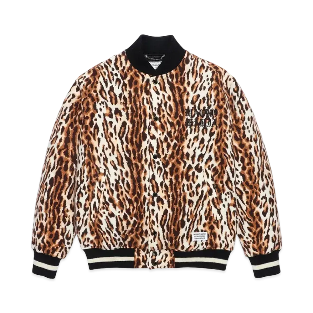 WACKO MARIA Leopard Varsity Jacket "Beige"