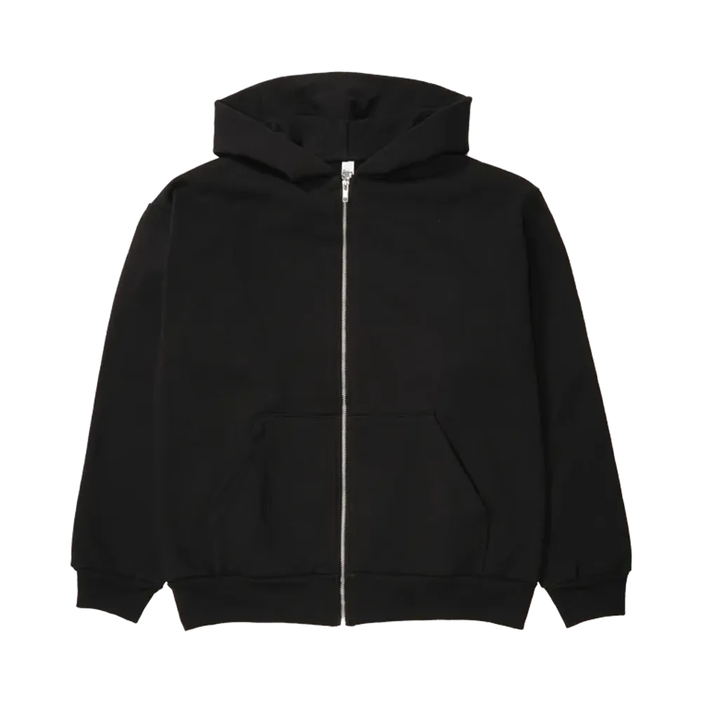 Los Angeles Apparel 14OZ Heavy Fleece Zip-Up Hooded Sweatshirt Piece Dye "Black"
