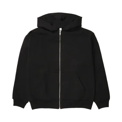 Los Angeles Apparel 14OZ Heavy Fleece Zip-Up Hooded Sweatshirt Piece Dye "Black"