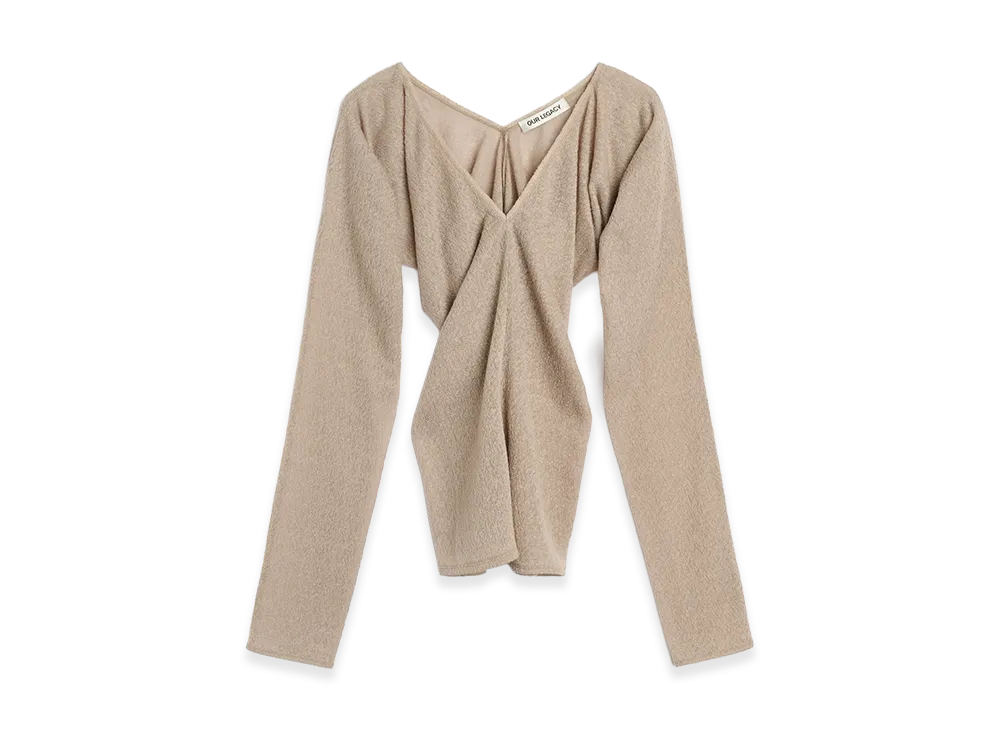 OUR LEGACY Women's Cheer V Neck "Hushed Fawn Lacy Wool"