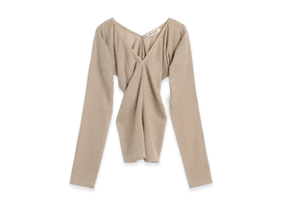 OUR LEGACY Women's Cheer V Neck "Hushed Fawn Lacy Wool"