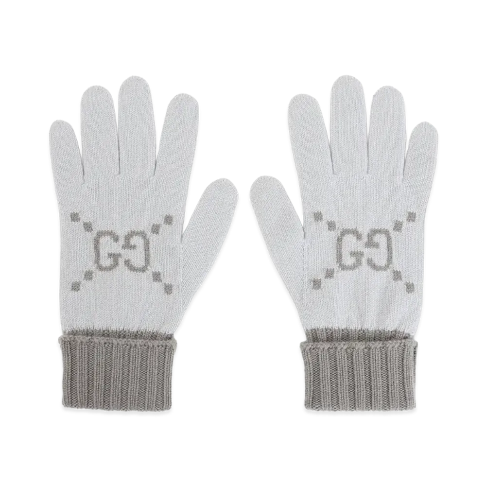 GUCCI Women's GG Knit Gloves "Printed"