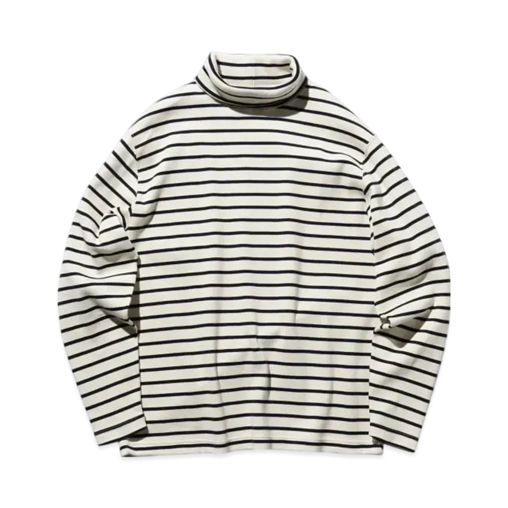 BEAMS High Neck Fraise Stripe "OffWhite"